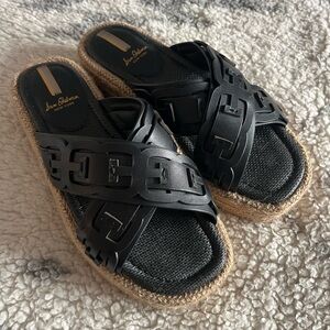 Sam Edelman Pria Espadrille Platform Wedge Slide Sandal